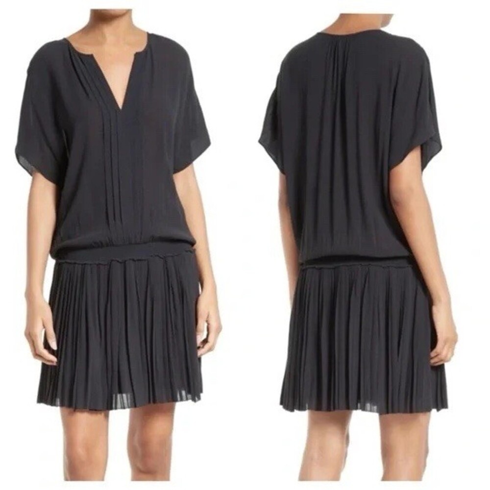 NWT Joie Bryton pleated mini dress Black Size Medium